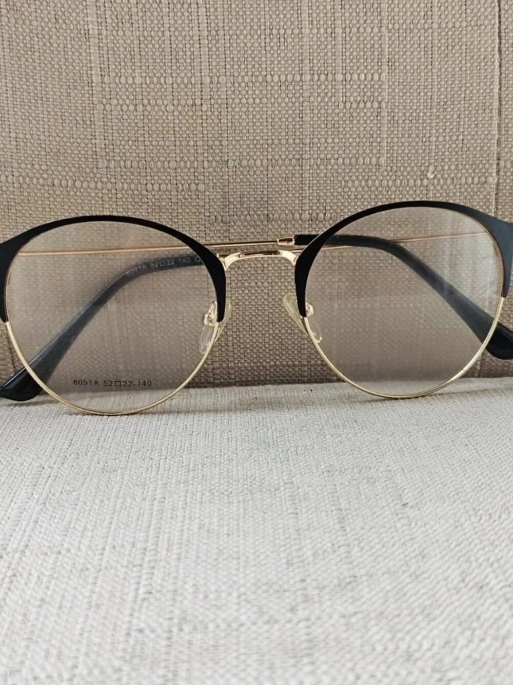 Fashion Women Glasses Frame Black/Gold Tone Eyewear 52[]22 140 Eyeglasses New